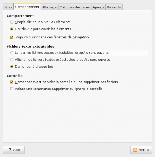 Options de Nautilus