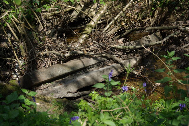 La passerelle emportée dans le ruisseau